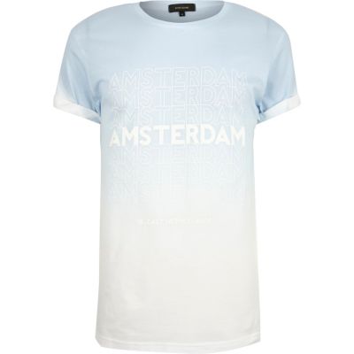 Blue Amsterdam print t-shirt